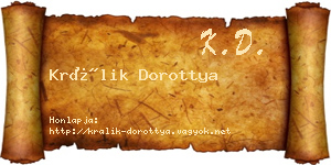 Králik Dorottya névjegykártya